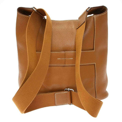 Hermes L Engraved 2008 Good News PM Leather Shoulder Bag Gold