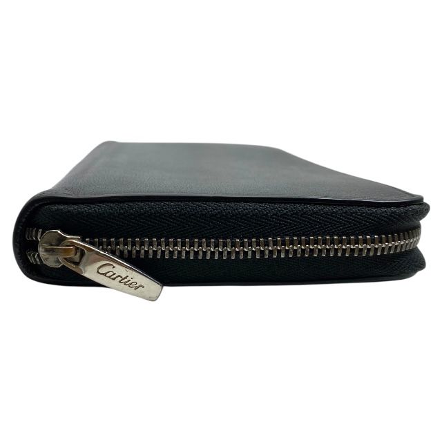 Cartier Must De Cartier Round Zip International Wallet Long Wallet Leather