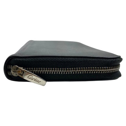 Cartier Must De Cartier Round Zip International Wallet Long Wallet Leather