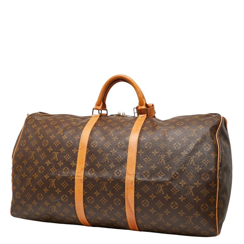 Louis Vuitton Monogram Keepall 60 Boston Bag Travel Bag M41422 Brown PVC