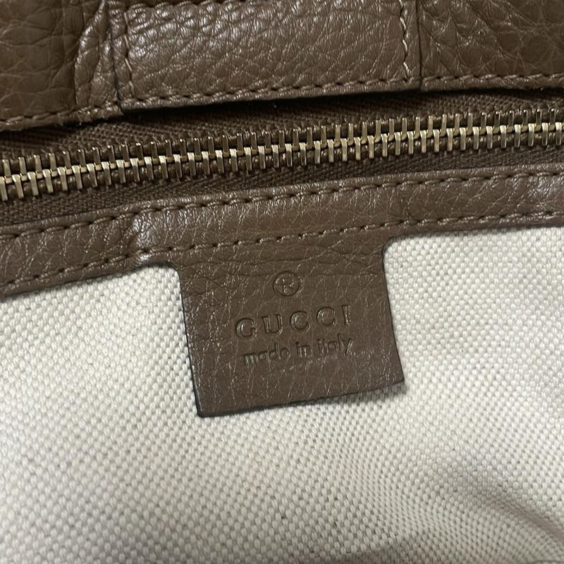 Gucci Bamboo Shopper Tote Bag 323658 Dark Brown Leather