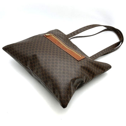 Celine MC96 Tote Bag Shoulder Bag Macadam Brown PVC Leather Fashion Women Men
