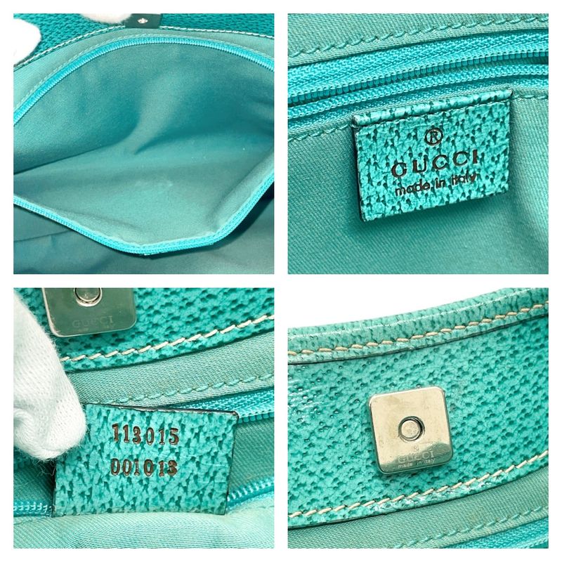 Gucci 113015 and 001013 GG Canvas Tote Bag Beige Green 370296 Tote Bag