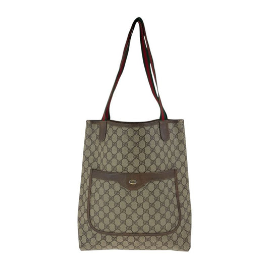 Gucci Old Gucci Sherry Line Beige Red Green GG Supreme Canvas 39 02 003 Tote