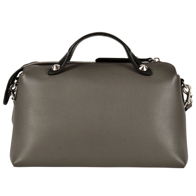 Fendi By The Way Medium Handbag Leather 8bl124 Gray Shoulder Strap