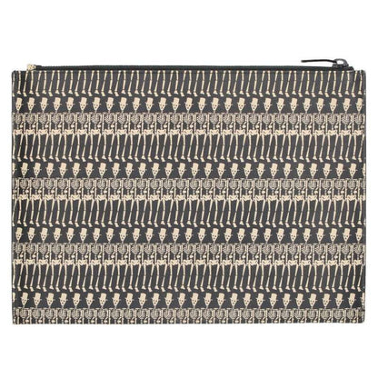 Saint Laurent Paris 397294 Skull Print Allover Leather Clutch Bag Men's