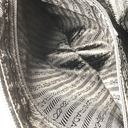 Prada Nylon Tote Handbag Triangle Plate Logo A4 Compartment Black Ladies Men