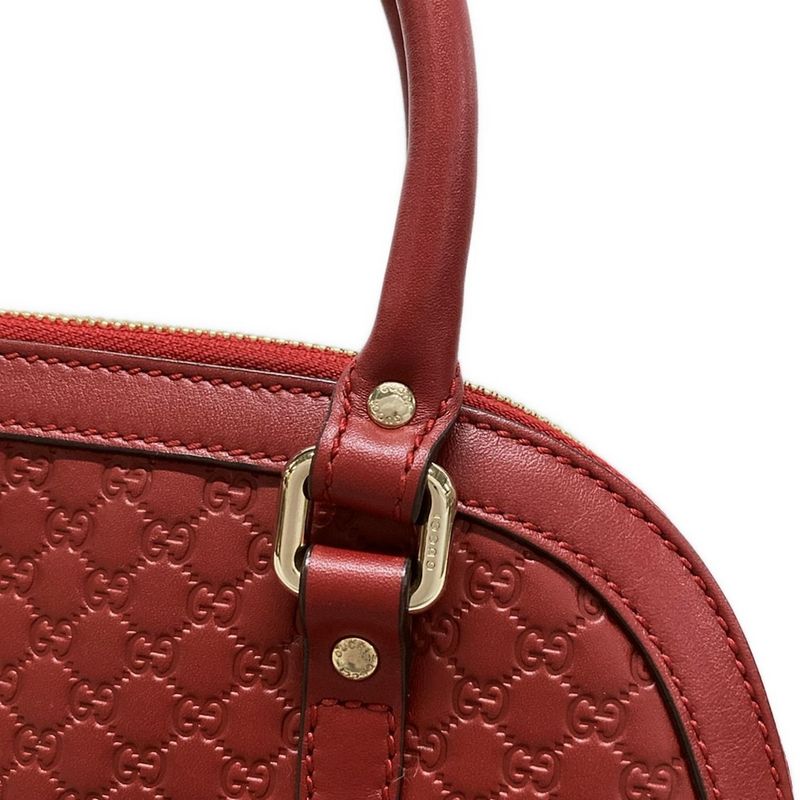 Gucci Handbag Micro Guccissima 449654 Red Leather