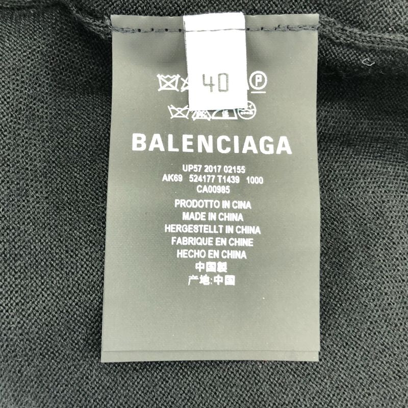 Balenciaga - Wool Back Logo Crew Neck Knitted Sweater - 40 - Black - Women's