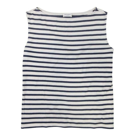 Good 16ss Saint Laurent Eddy Period Striped Tank Top Cut and Sewn Tops Cotton