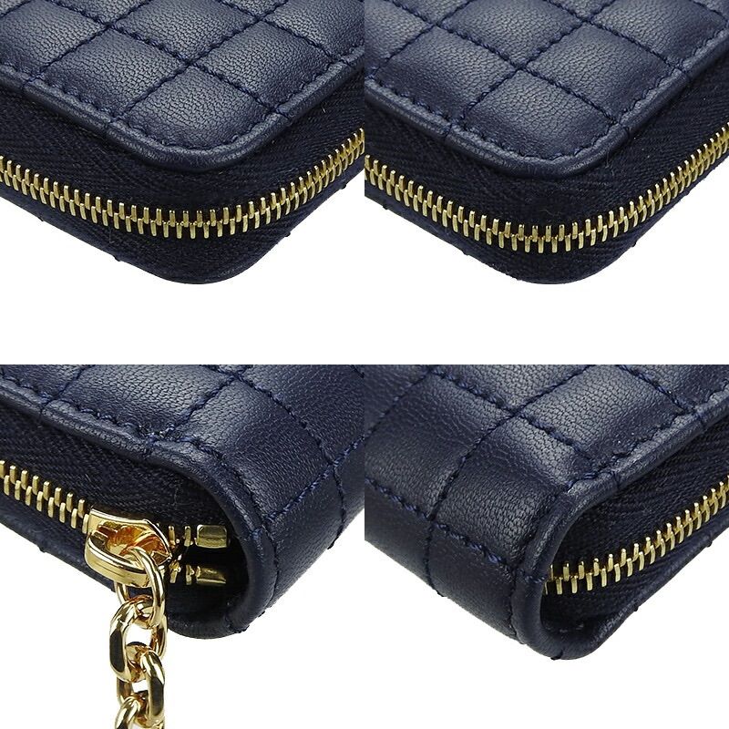 Celine 10b663bfl.07bf Compact Zipped Wallet Ccharm Calfskin Dark Blue Navy Dark