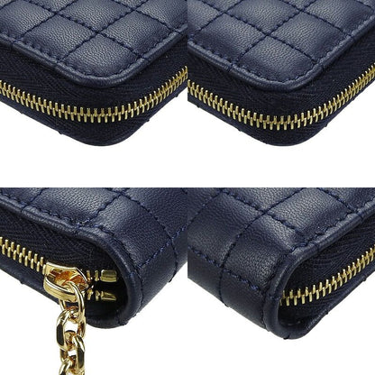 Celine 10b663bfl.07bf Compact Zipped Wallet Ccharm Calfskin Dark Blue Navy Dark