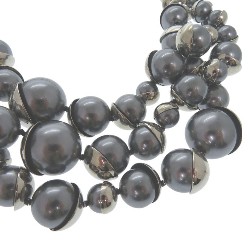 Dior Faux Pearl Necklace Silver Choker 0989 Dior