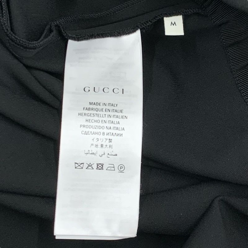 Gucci Dress Rayon Black Taiga Button Short Sleeve