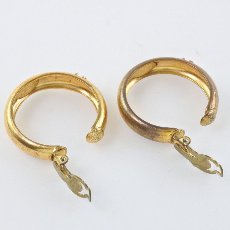 Chanel Coco Mark Hoop Gold Plated Gold 29 Ladies 19g Earrings