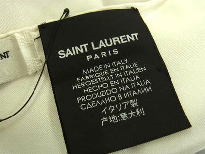 Saint Laurent 100% Silk Handkerchief Scarf For Women In White Fa1168