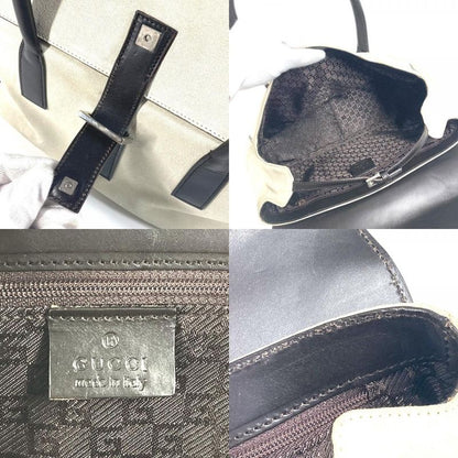 Gucci Handbag Logo 000 0844 Suede/leather Black