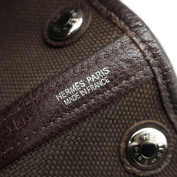 Hermes Tote Garden Party TPM Toile Sauache Buffalo Skipper Ebène Silver