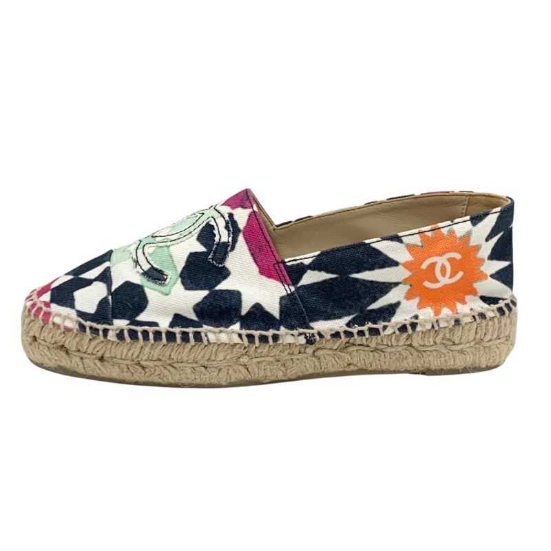 Chanel Flat Shoes Canvas Multicolor Here Mark Espadrilles