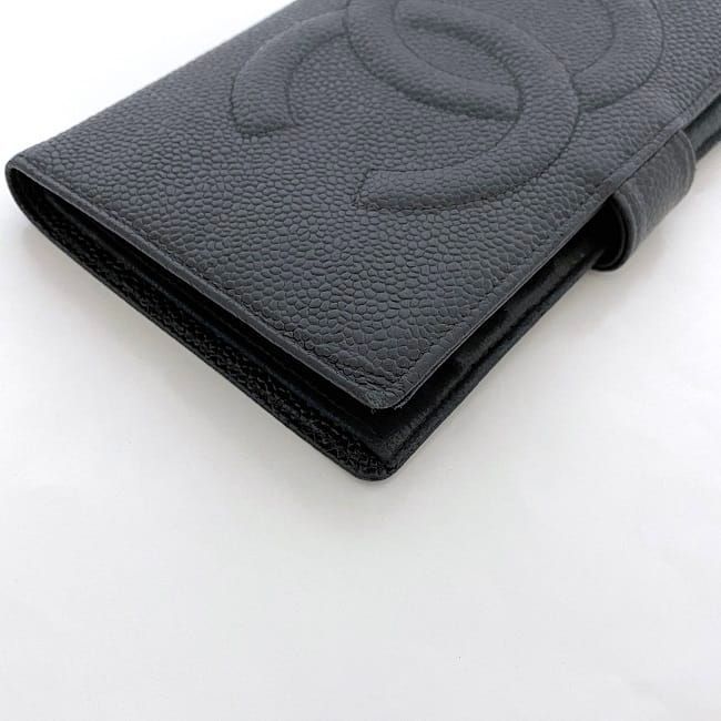 Chanel Fold Over Clasp Long Wallet F22076 Black A13498