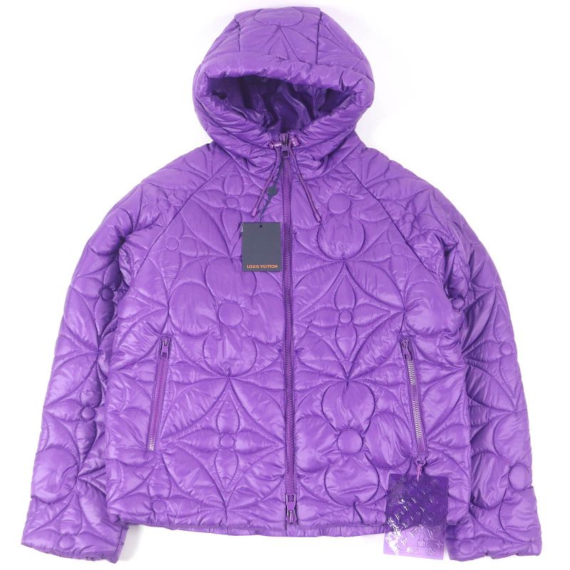 Louis Vuitton 22AW Hmb47w Monogram Flower Hooded Quilted Jacket Blouson Purple