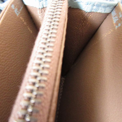 Bottega Veneta Intrecciato Leather Light Blue Round Zipper Long Wallet 1370