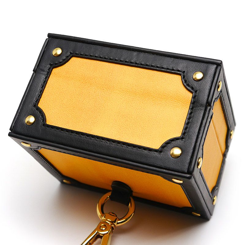 Fendi Romacharm Yellow Leather Key Holder Bagcharm 22SS Storage With Bag