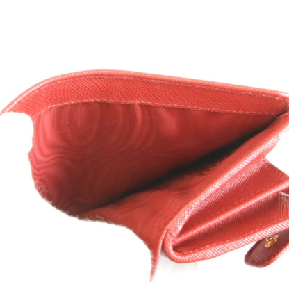 Prada Saffiano Iml018 Bifold Wallet Leather Red