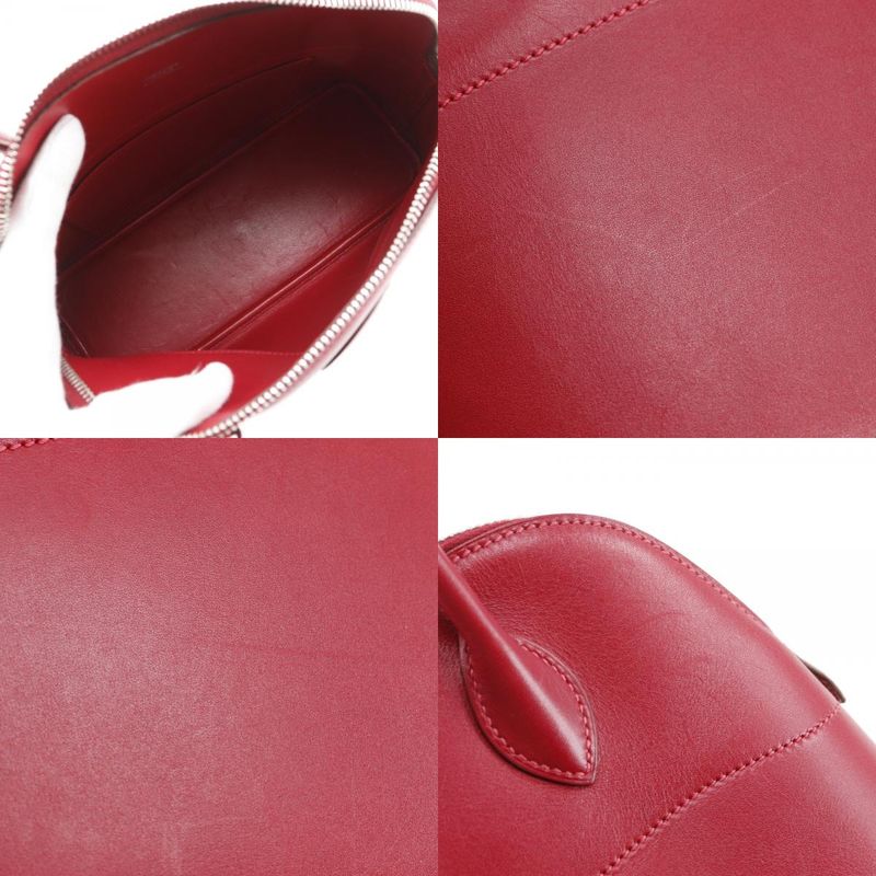 Hermes Bolide 27 2WAY Shoulder Box Calf Rouge Cazac □M Ladies Handbag