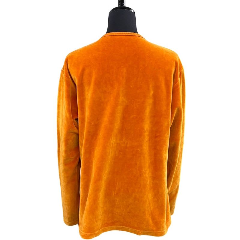 Gucci Vintage Velor Cardigan GG Logo Button Cotton Polyester Orange