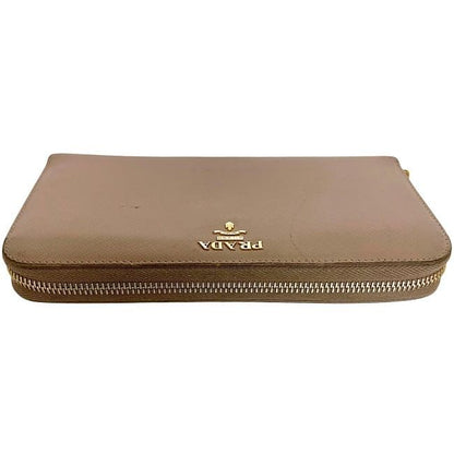 Prada Round Zipper Long Wallet Pink Beige Cammeo 1ml506