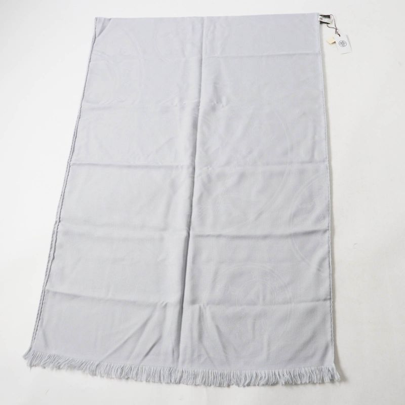 Hermes 2022 H262494s New Livris Cashmere Silk Stole/muffler Light Gray Made In