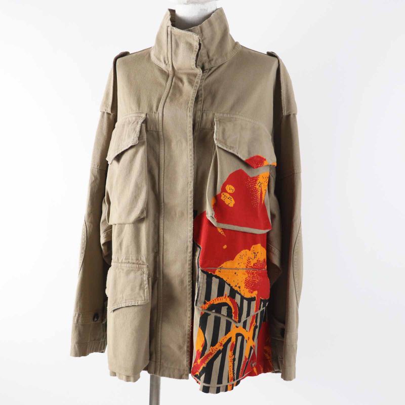 Christian DIOR 227c47a3347 BEE Embroidery Damaged Paint Design Military Jacket