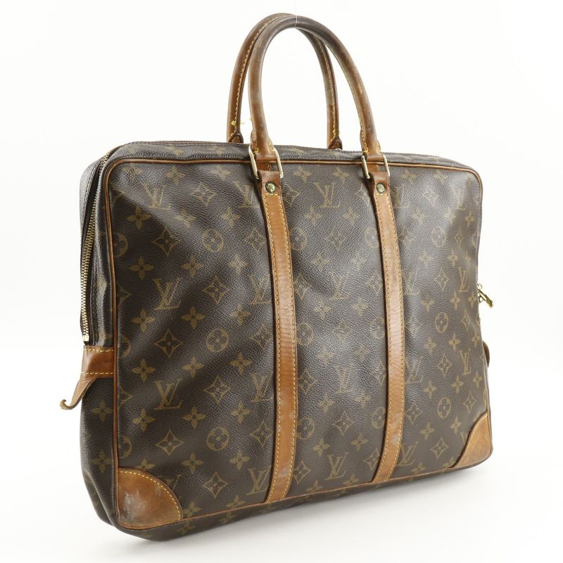 Louis Vuitton Porte Documents Voyage Briefcase M53361 Monogram Canvas Brown