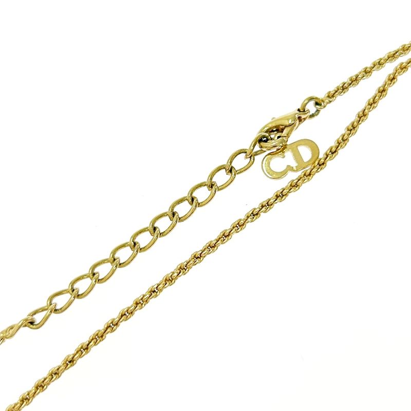 Christian Dior GP Rhinestone CD Logo Necklace Gold 408924 Necklace