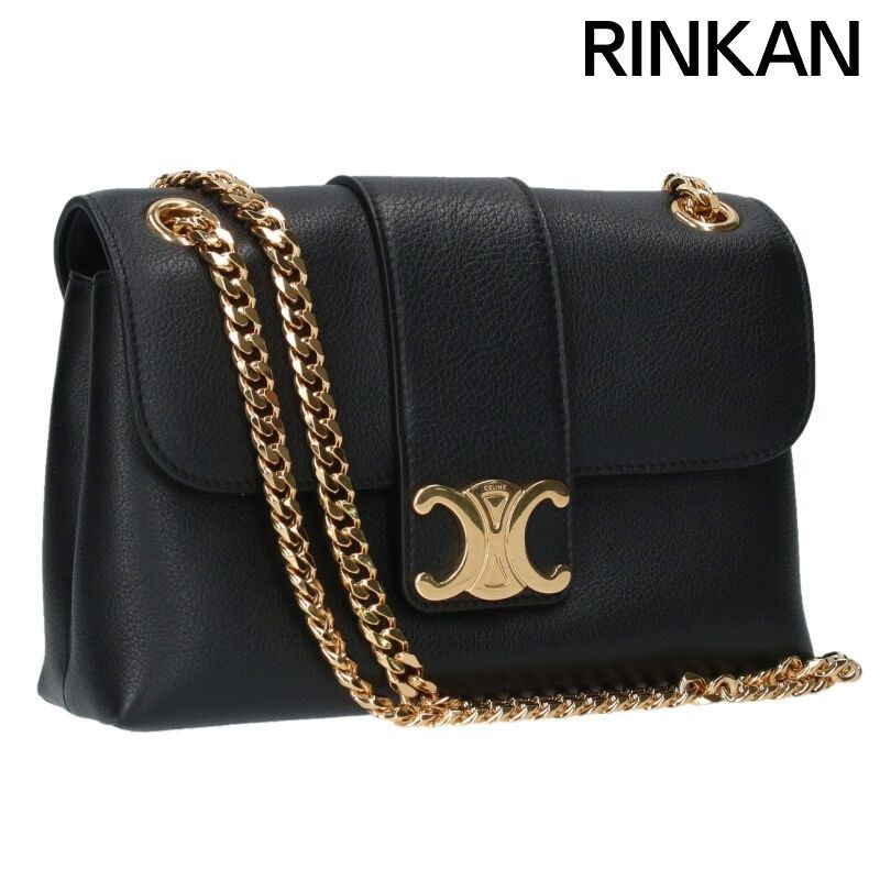 Celine Victoire Logo Triomphe Chain Leather Shoulder Bag Men's