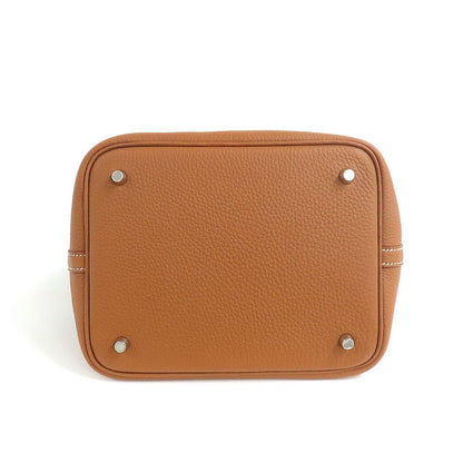 Hermes Picotin Lock MM Gold Taurillon Clemence Silver Hardware