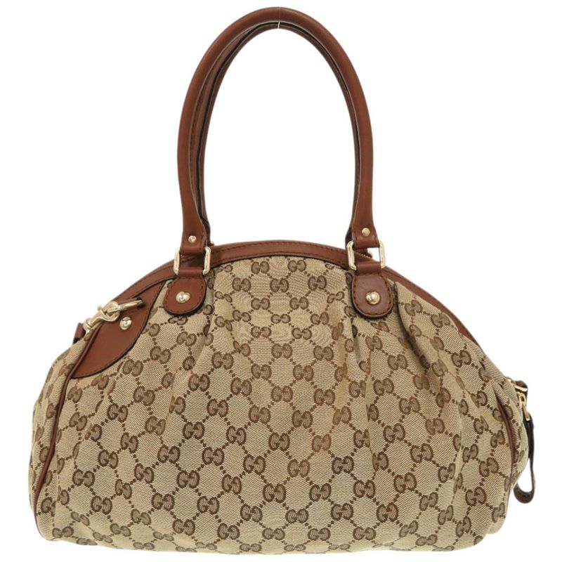 Gucci Sookie 223974 GG Canvas Leather Beige Brown 2WAY Shoulder Handbag 1260