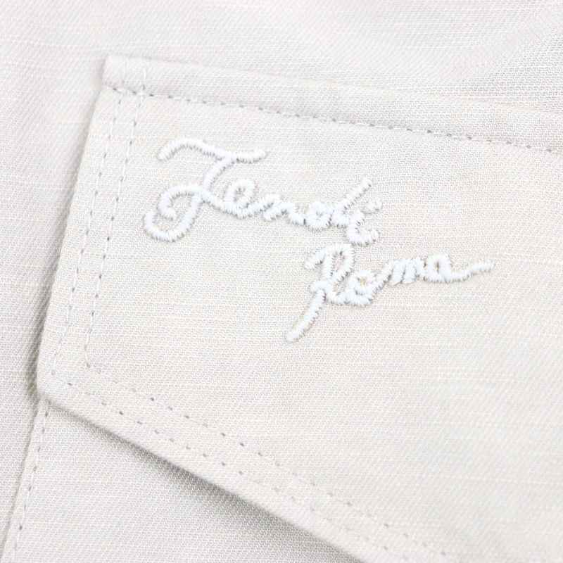  Fendi 2021 Fj0657 41% Linen Peaked Lapel Logo Embroidery Single Jacket