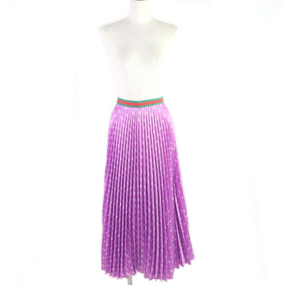 Gucci Adidas 696770 Webline GG Logo Trefoil Long Skirt Pleated Skirt Purple 42