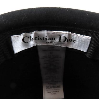 Christian DIOR 04dpn960g893 Logo Design With Tulle Lapin Felt Hat Black 57 Made
