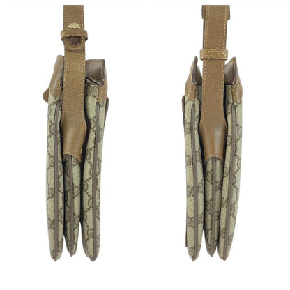 Gucci Vintage Old Gucci Sherry Line Brown GG Supreme Canvas Handbag Shoulder