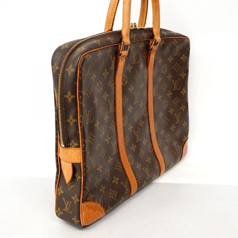 Louis Vuitton Briefcase Monogram Porte Documents Voyage M40226 Brown Men's