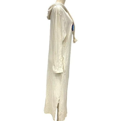 Loewe Dress Long Dress Long Sleeves Hooded Cotton Silk Wool Acrylic Fiber Cream