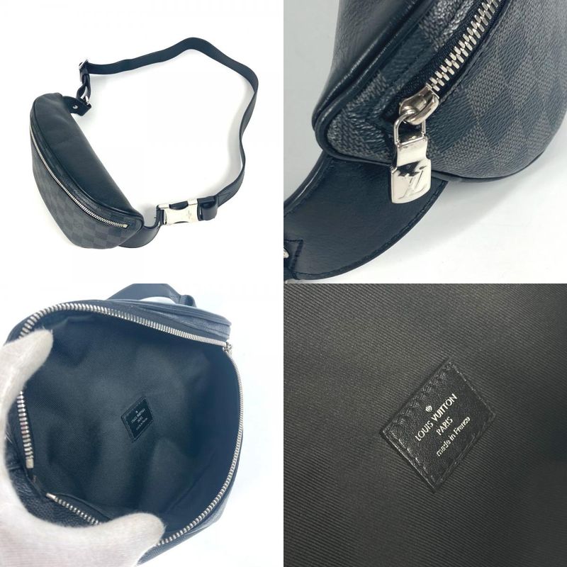 Louis Vuitton Body Bag Bum Bag N40362 Damier Graphite Canvas Black