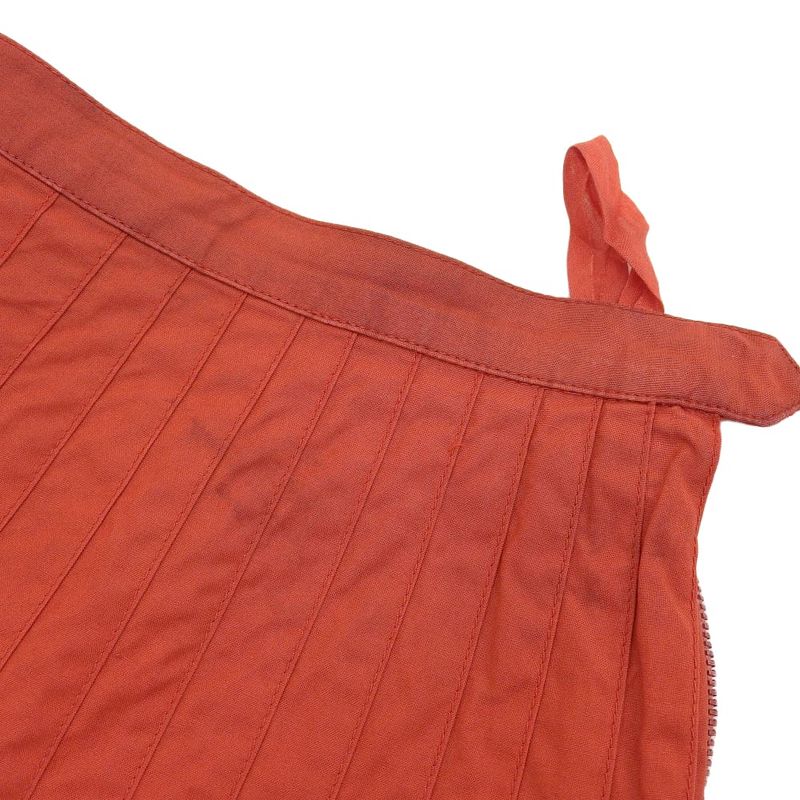 Saint Laurent Paris 80's Vintage Archive Cotton Pleated Long Skirt Red 44 Rare