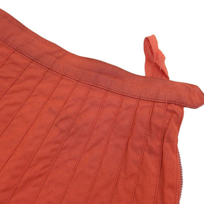 Saint Laurent Paris 80's Vintage Archive Cotton Pleated Long Skirt Red 44 Rare