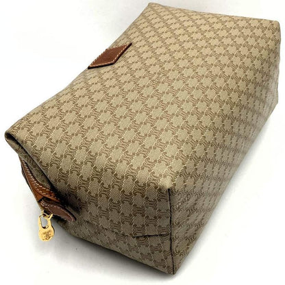 Celine Mc912 Pouch Clutch Bag Large Macadam Beige Brown Pvc/leather Women