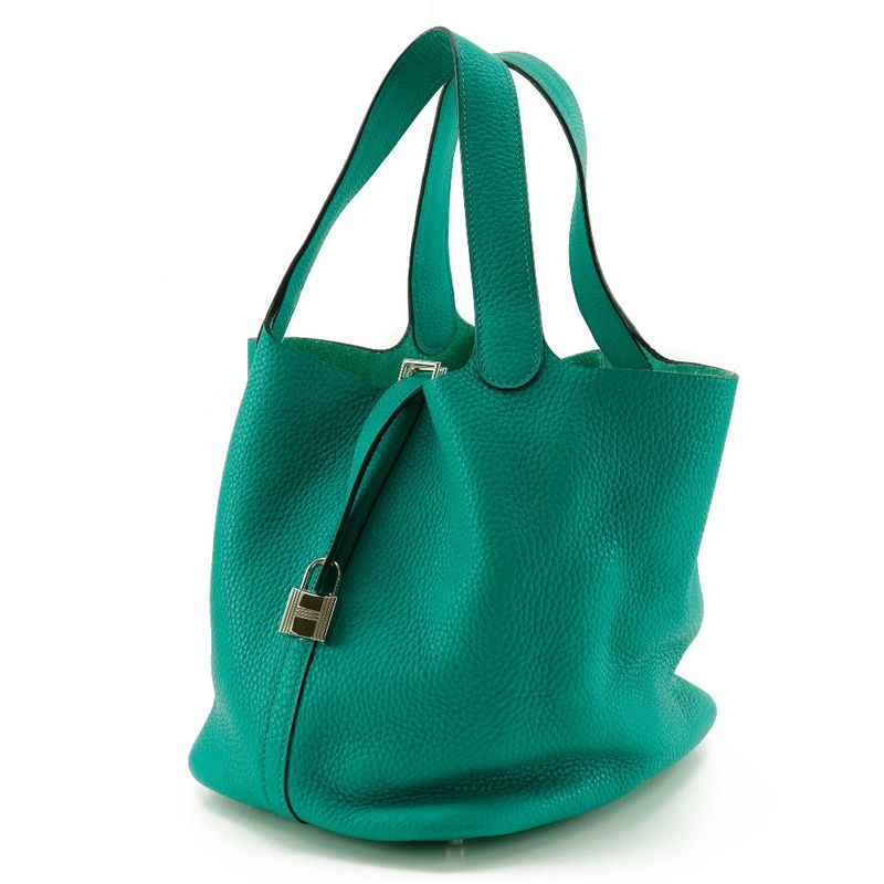 Hermes Picotin Lock MM Taurillon Clemence Green X Ladies Handbag