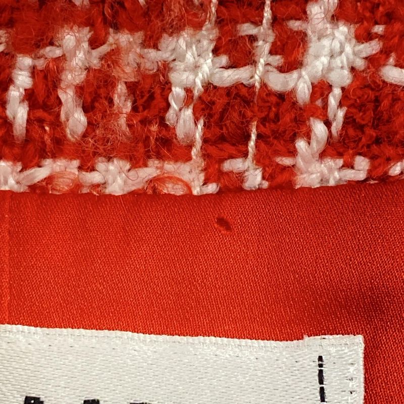 Chanel Coat Size 38 M Women's P07620 Red And White Tweed / Coco Mark / Long